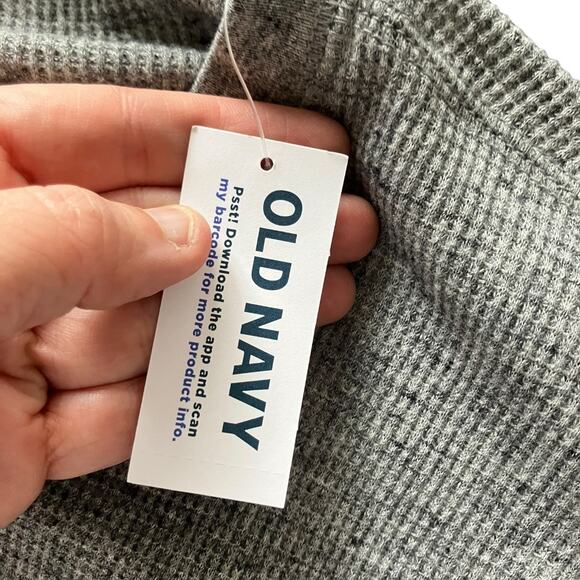 Old Navy Built-In Flex Gray Waffle Henley Long Sleeve Shirt Size XL - Picture 6 of 8